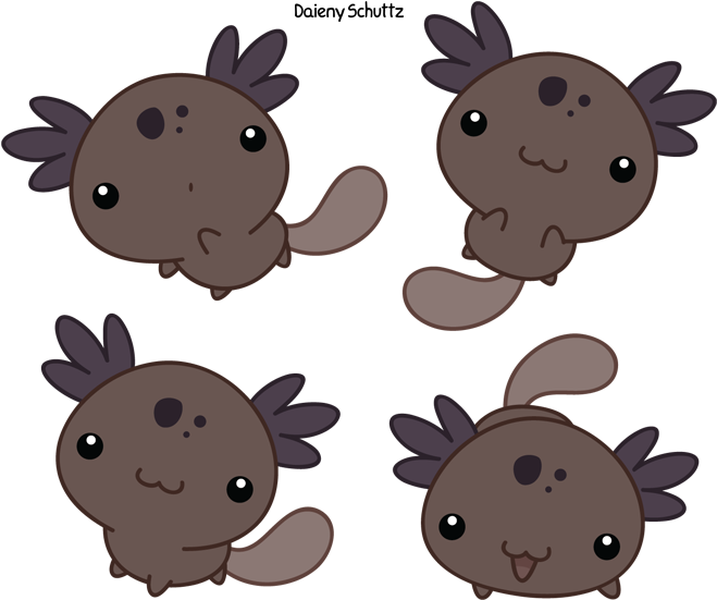 Drawn Lizard Chibi - Chibi Axolotl (680x578)
