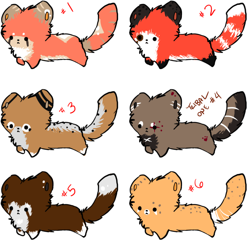 Cute Red Panda Chibi - Cool Drawings Of Red Pandas (900x900)