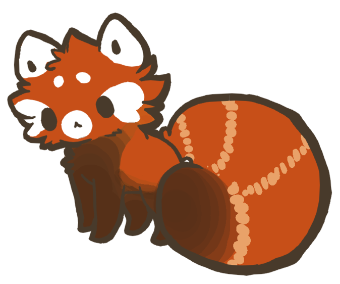 Cute Red Panda Drawing Chibi - Cartoon Red Panda Drawing Kawaii (894x894)