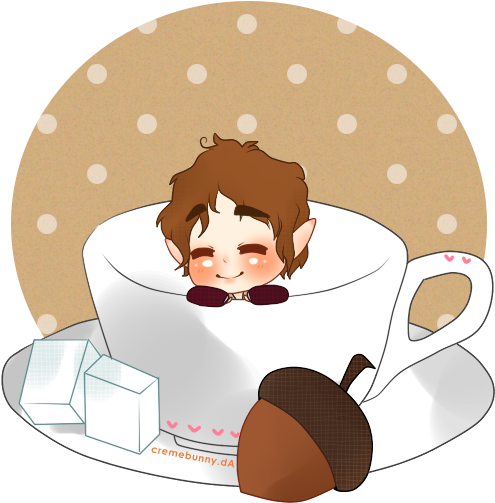 Cupful Of Chibi Bilbo Baggins By Cremebunny On Deviantart - Chibi Bilbo (540x600)