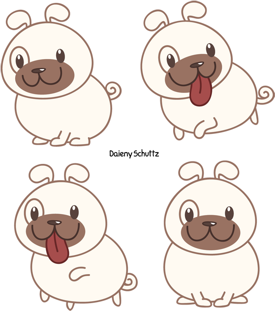 Chibi Pug By Daieny - Chibi Pug (600x673)
