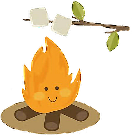 Cute Fire Bonfire Marshmello Freetoedit - Camp Out Clip Art (440x444)