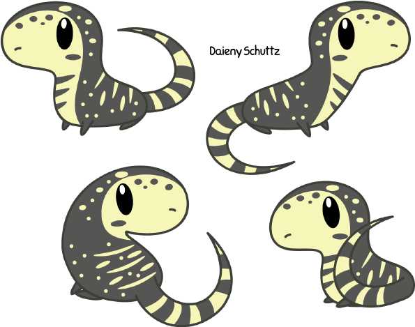 Drawn Lizard Chibi - Chibi Tegu (650x526)