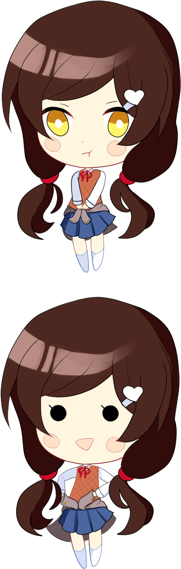 Mc Chibi Fixed - Doki Doki Literature Club Chibi Base (889x2125)