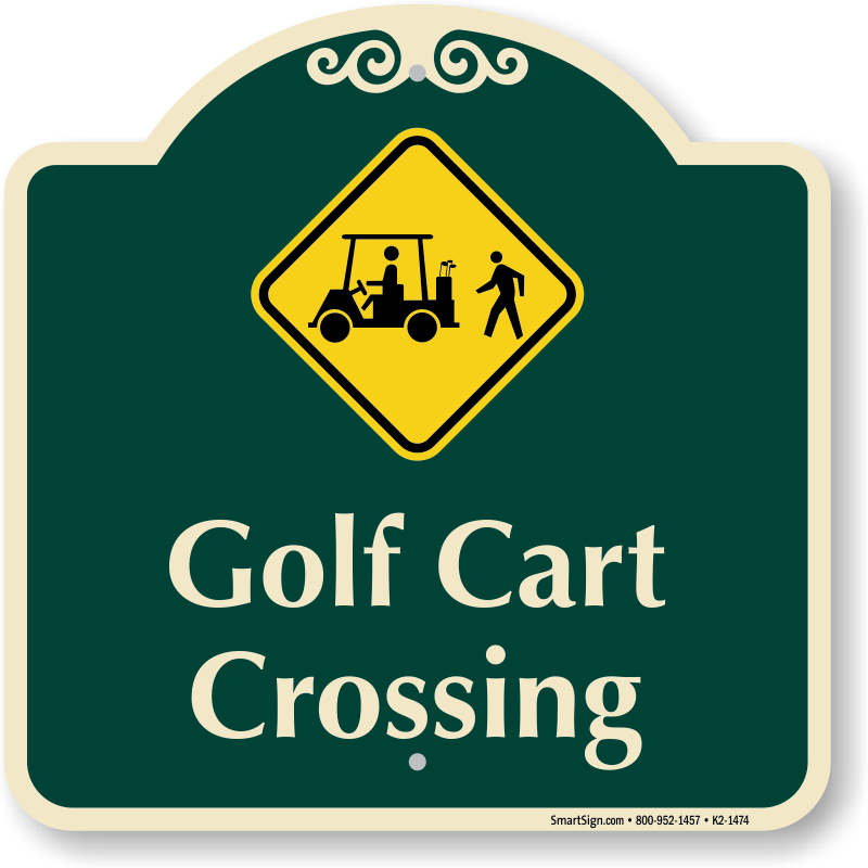 Golf Cart Crossing Signature Sign - Watch Out For The Dogs (800x800)