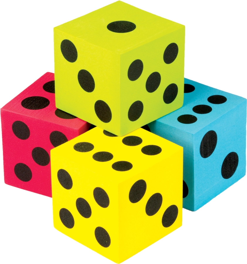 Tcr20810 Colorful Jumbo Dice 4-pack Image - Jumbo Dice (900x900)