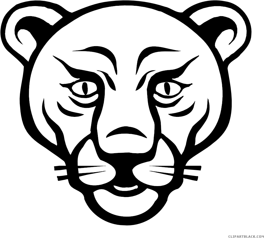 Lion Face Animal Free Black White Clipart Images Clipartblack - Animals Faces To Draw (999x922)