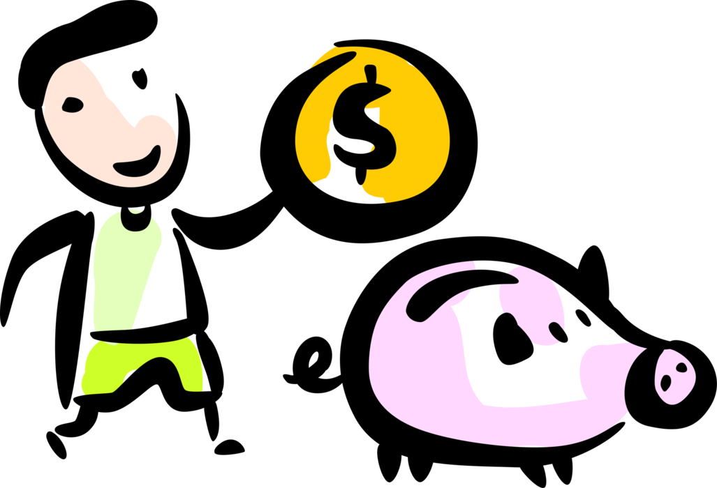 Vector Illustration Of Man Makes Cash Money Deposit - Vector Illustration Of Man Makes Cash Money Deposit (1027x700)