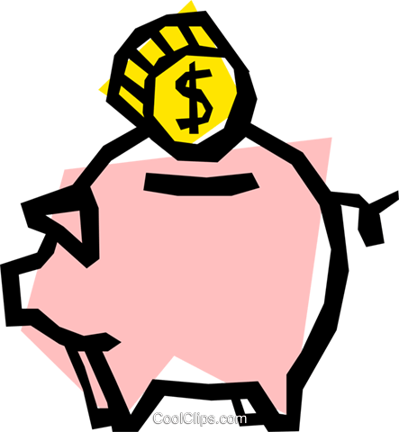 Piggy Banks Royalty Free Vector Clip Art Illustration - Illustration (443x480)