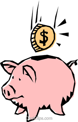 Cool Piggy Bank Royalty Free Vector Clip Art Illustration - Pennies For Patients 2011 (308x480)