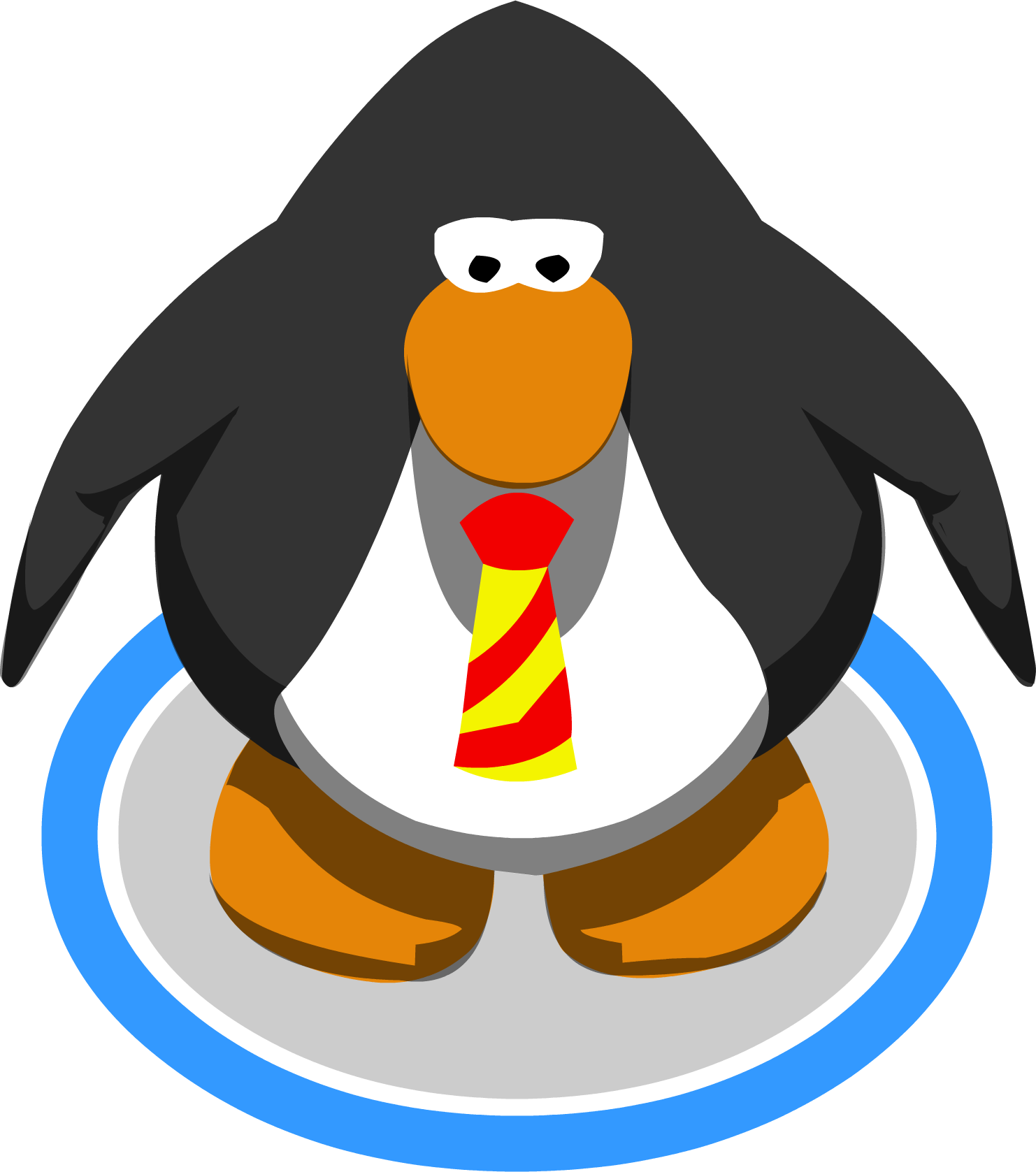 Striped Tie Ig - Club Penguin Penguin In Game (1482x1677)
