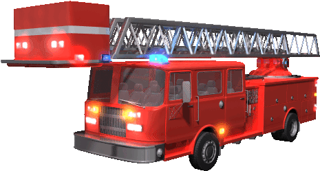 Cartoon Red Fire Truck Car Sticker Stock Vector 328549853 - Fire Truck Animated Gif (500x315)
