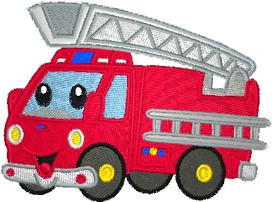 Excavator2, Firetruck, Firetruck2, Firetruck3, Firetruck4 - Fire Truck Embroidery Design (446x352)
