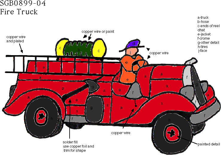 Fire Truck - - Free Stained Glass Patterns (790x610)