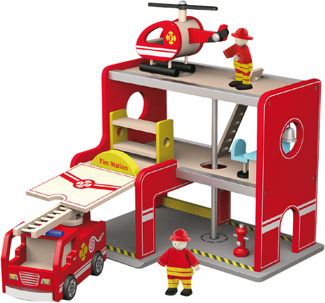 Wooden Toy Fire Station (700x656)