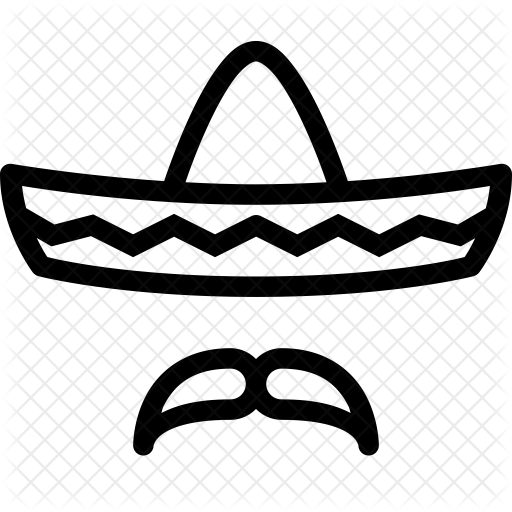 Sombrero Icon - Black And White Sombrero Clipart (512x512)