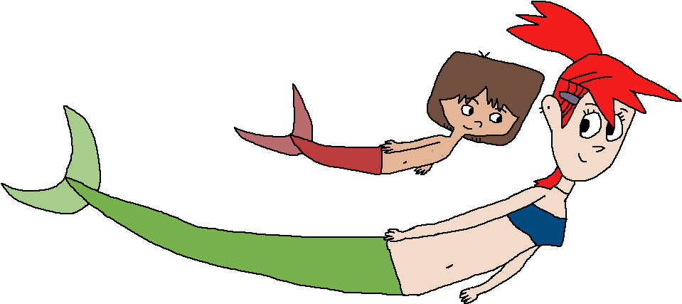 Swimming In The Deep By Wildandnaturefan - Cartoon (967x456)