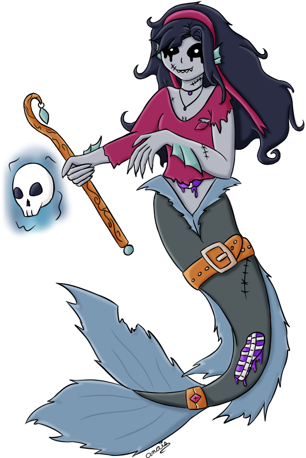 Nicasia The Undead Mermaid By Phoenixremixed - Cartoon (640x950)