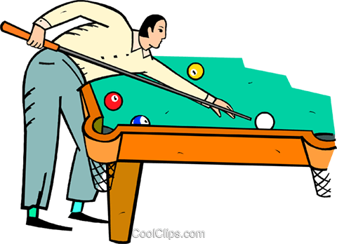 Man Playing Pool Royalty Free Vector Clip Art Illustration - Homem Jogando Sinuca Png (480x348)