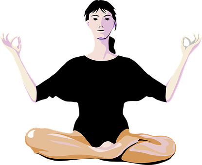 Yoga Woman Practice Healthy Exercise Medit - Yoga Clip Art (415x340)