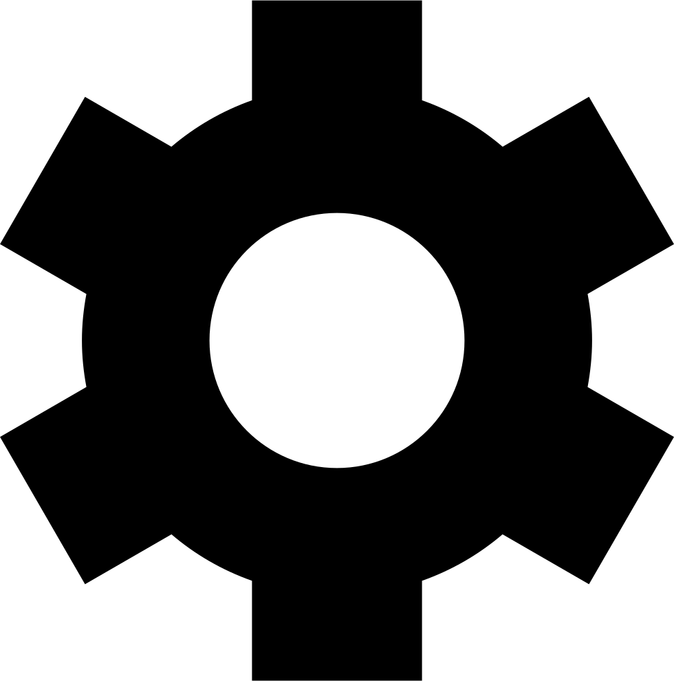 Gear Wheel In Black Comments - Material Design Setting Icon (980x990)