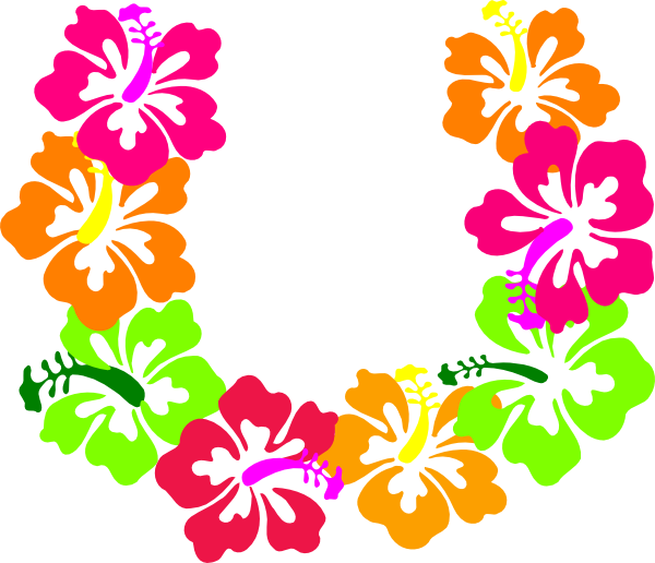 Hibiscus Flower Outline - Lei Clipart (600x516)