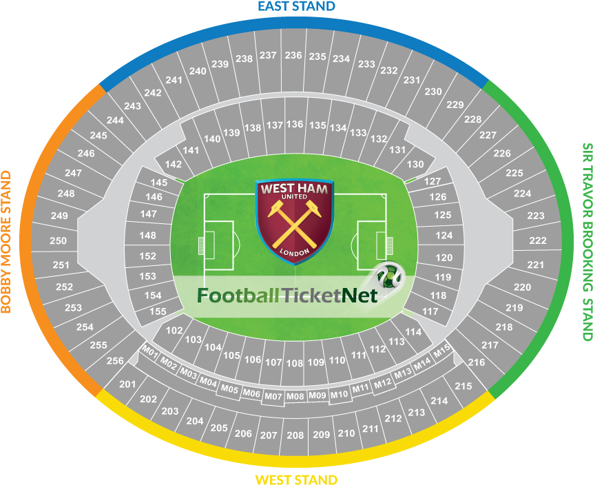 Entradas West Ham United Vs Manchester United - West Ham Stadium Seating Plan (925x723)