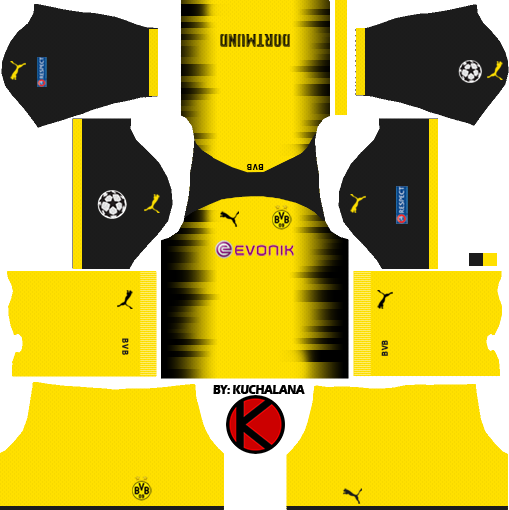 Borussia Dortmund Kits 2017/2018 - Kits Dream League Soccer 2018 (509x510)