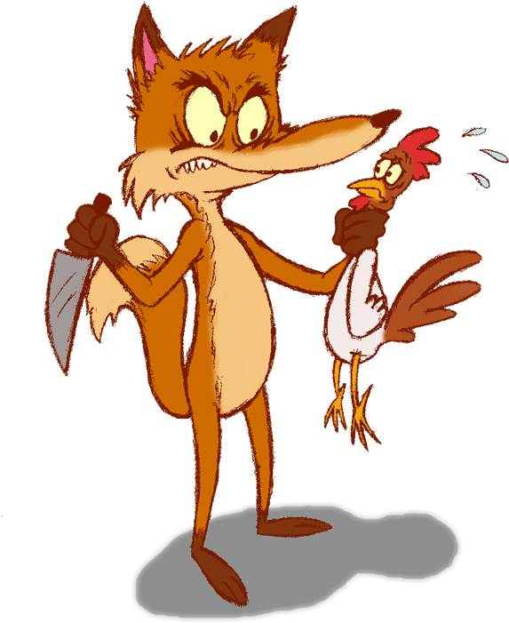 The - Fox And Chicken Cartoon (607x767)