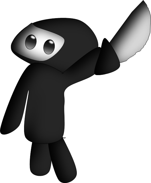 Ninjon Wielding A Sword With Art By Plazz - Cartoon (527x636)