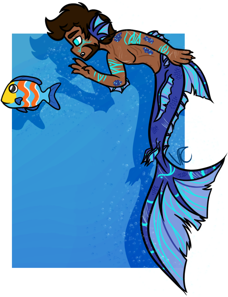 Merman Xeph By Violet The Cat - Cat (791x1010)
