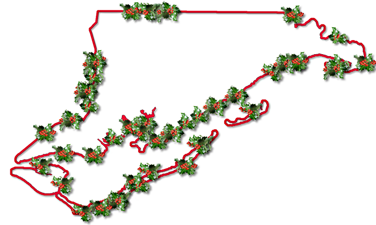 A Map Of Franklin With A Red Outline, Inner Drop Shadow, - Christmas Decoration (768x461)