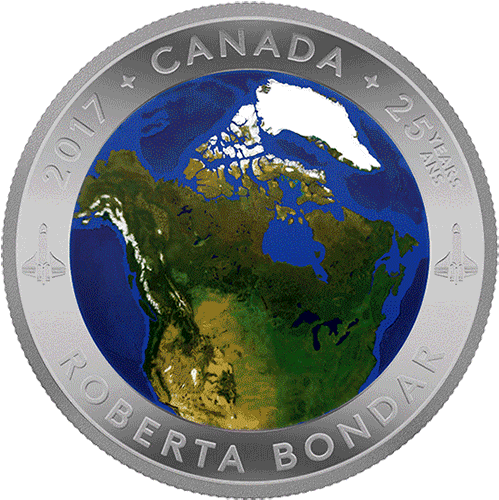 Canada's First Woman In Space, Astronaut Roberta Bondar, - 2017 Fine Silver 25 Dollar Coin - A View Of Canada (800x530)