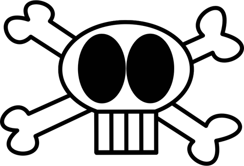 Bones Clipart Cross - Skull And Crossbones (500x340)