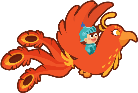 Phoenix Is A Red And Orange Majestic Firebird And A - Cartoon (577x413)