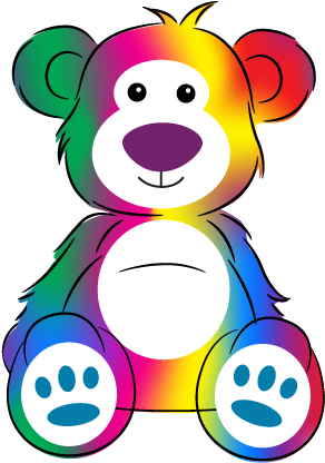 Pics Of Cartoon Rainbows - Rainbow Bear Clipart (327x462)
