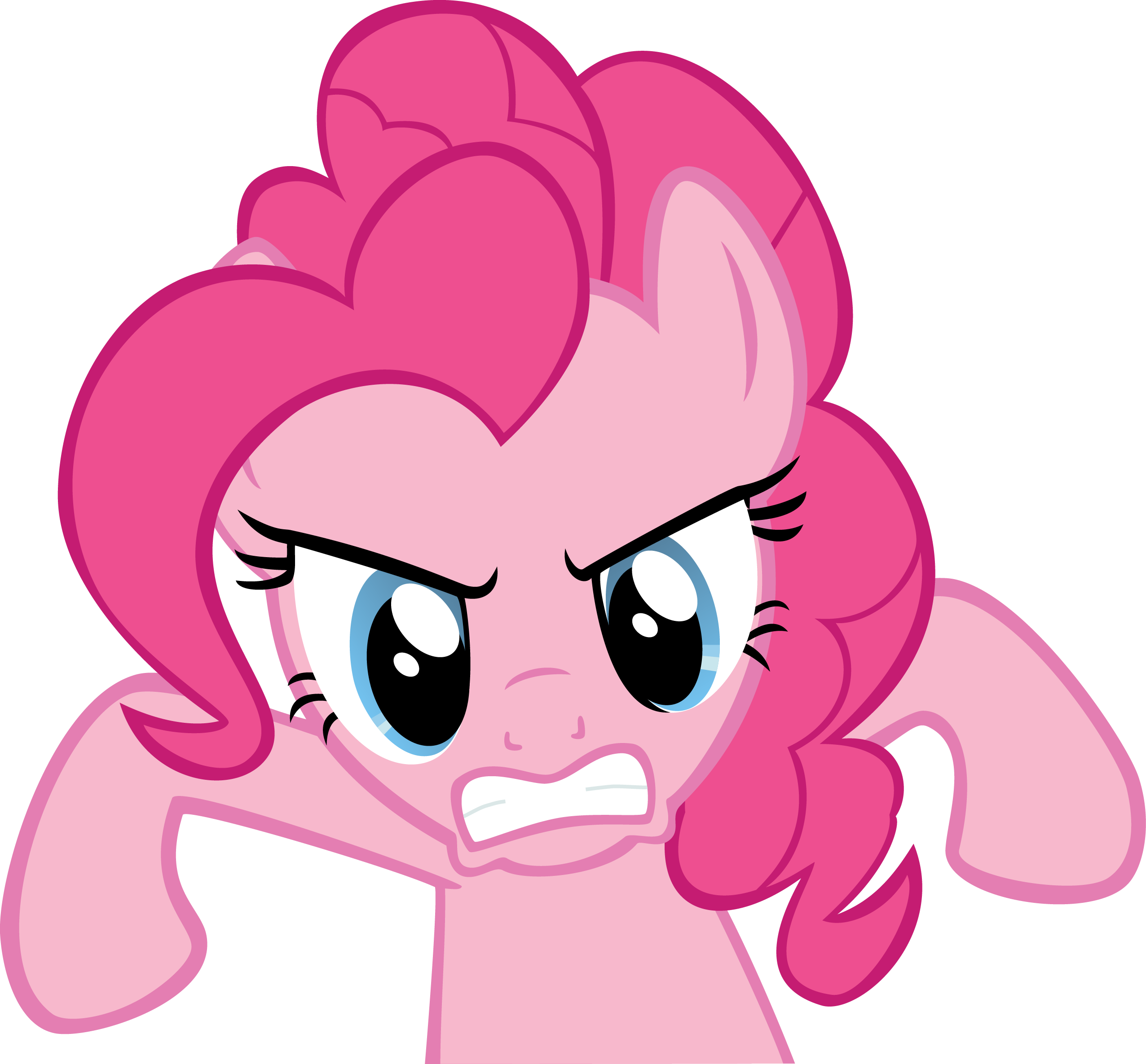 Pinkie Pie Littlebigplanet 3 Pony Hair Pink Face Red - Angry My Little Pony Png (2552x2370)