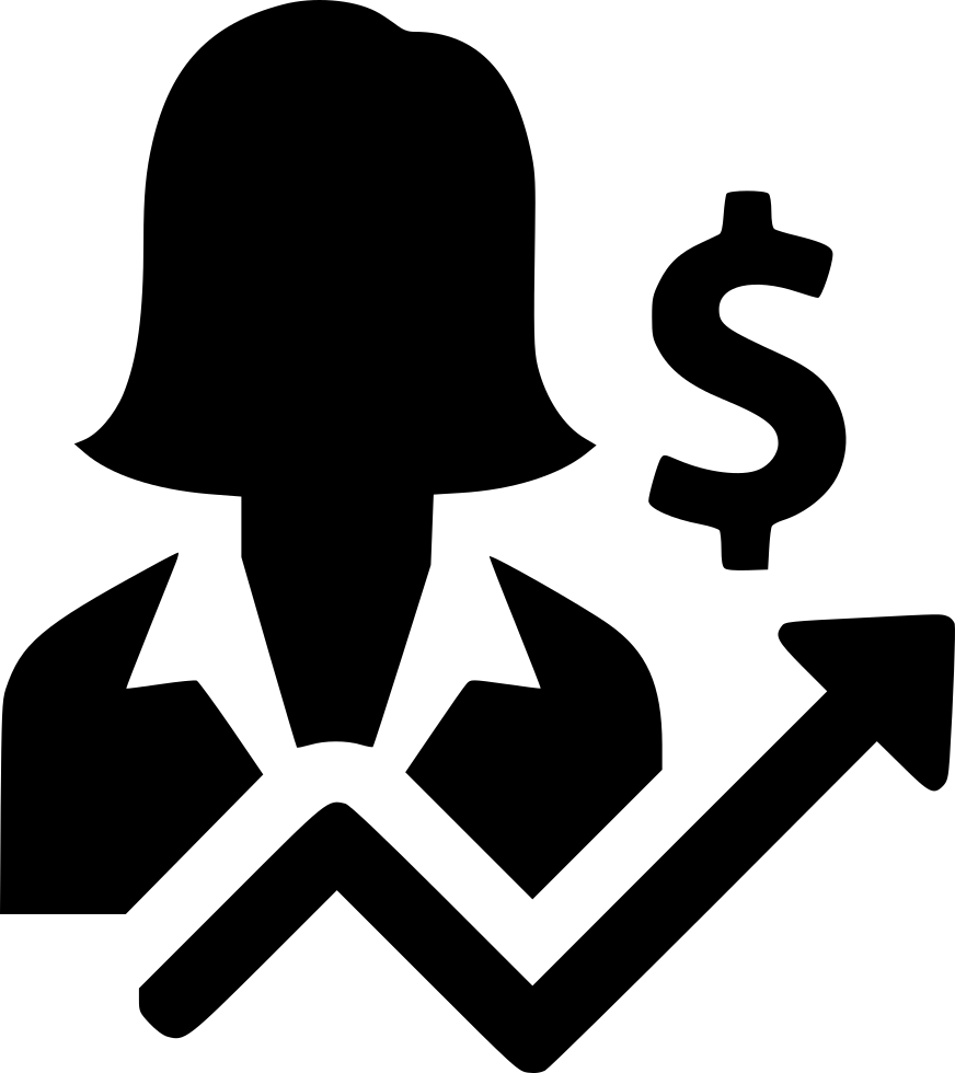 Business Woman Person Income Profit Increase Growth - Business Woman Png Icon (872x980)