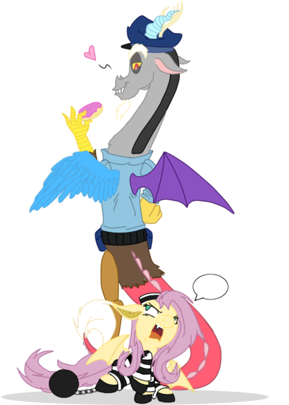 Ball And Chain, Bat Pony, Clothes, Discobat, Discop, - Fluttershy (448x600)
