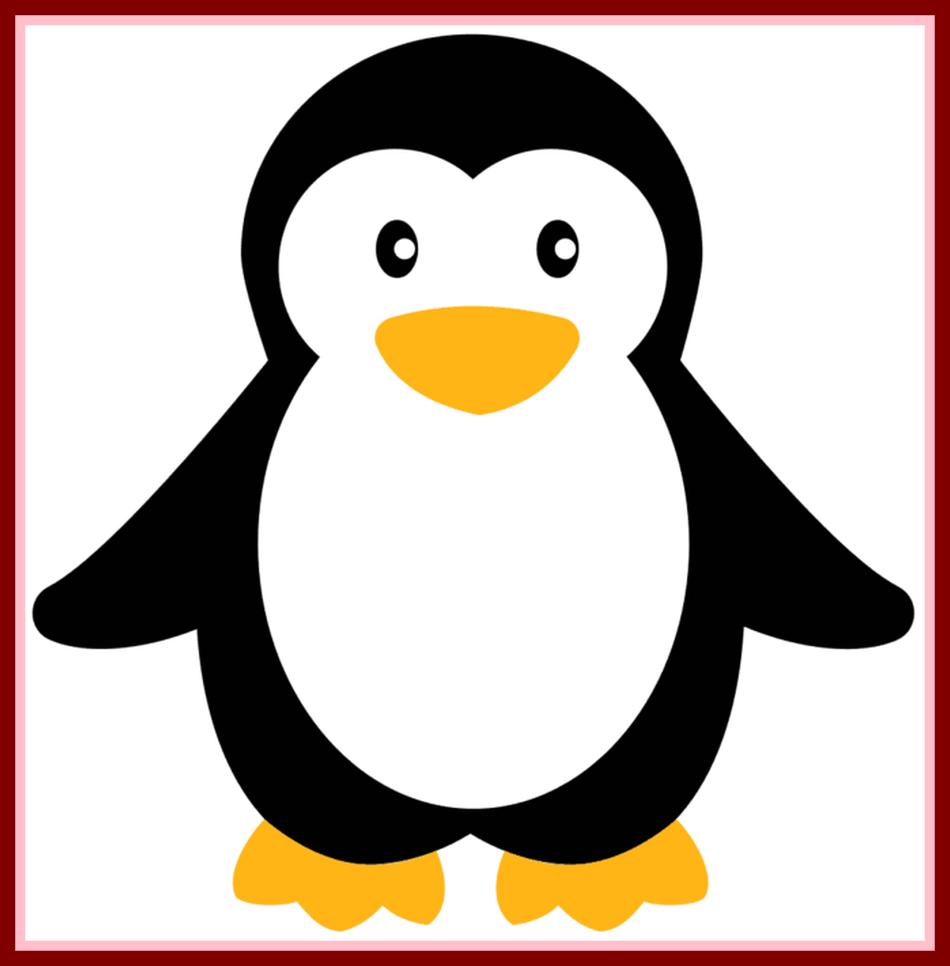 Inspiring Penguin Clipart Baby Cute Simple Small Pro - Penguin Clipart Black And White (950x966)