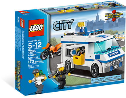 Lego City 7286 Police Prisoner Transporter Van With - Lego 7286 (600x450)