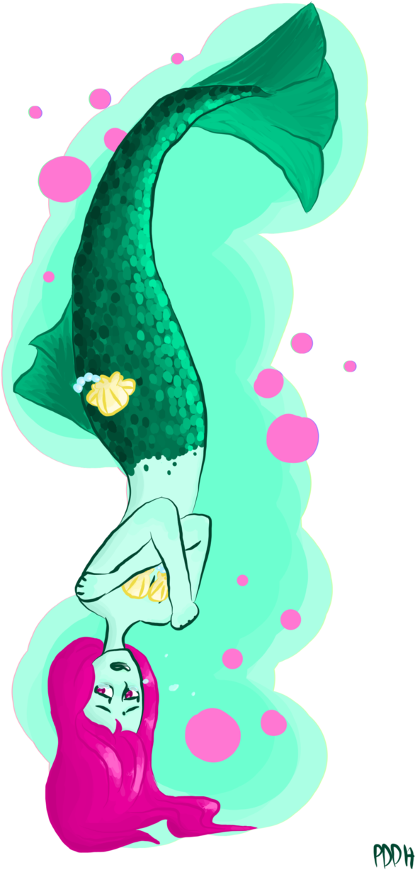 Another Sad Mermaid By Pumpkindreamsdiehere - Illustration (632x1264)