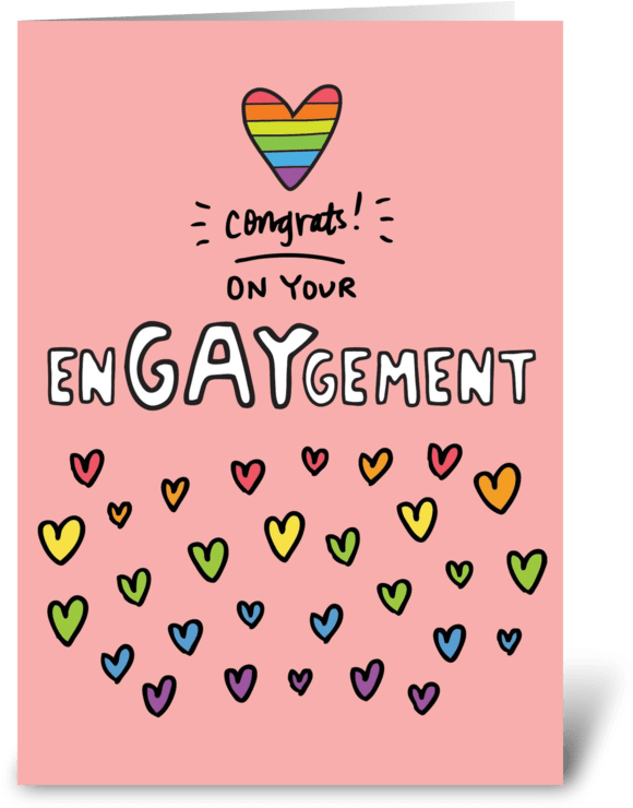 Engaygement Gay Engagement Card Greeting Card - Greeting Card (700x792)