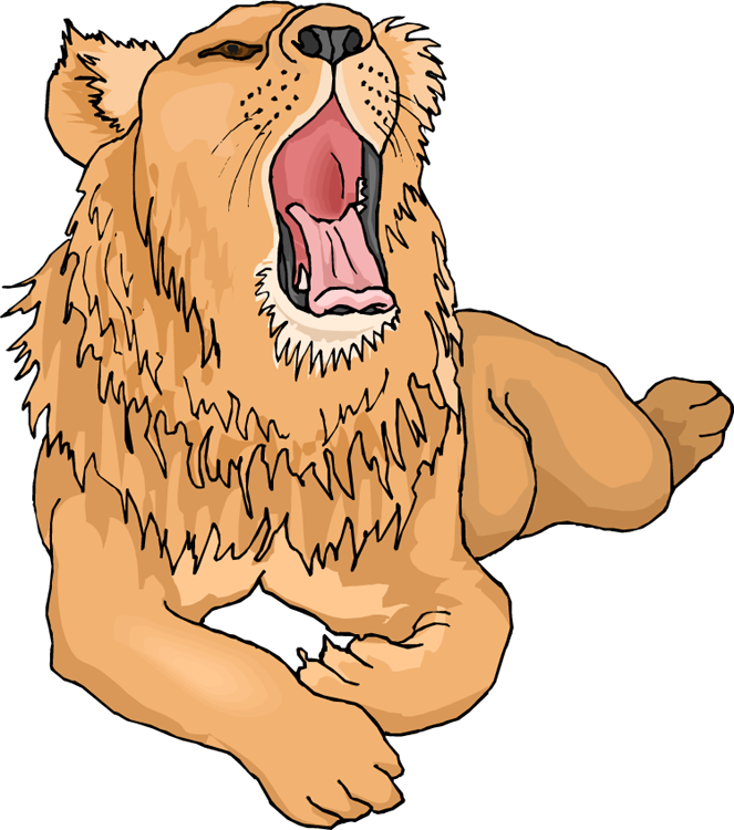 Yawn Lion Clip Art Tired Clipart Free Download - Lion Yawning Clipart (663x750)