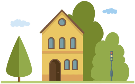 Building City Houseflat Landscape Home - Home Flat Png (512x512)