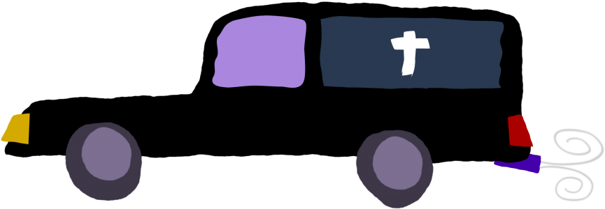 Crooked Car Vector Clipart - Funeral Car Png (880x622)