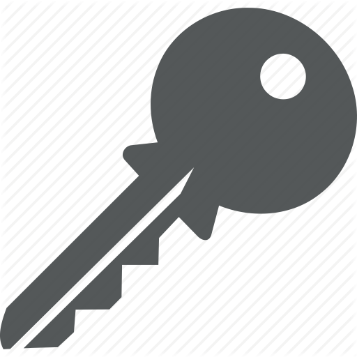 Black Key Icon - Key Icon Transparent Background (512x512)