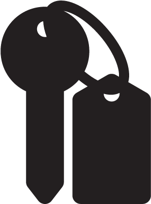 Hotel Key And Key Ring Vector - Hotelkey Black And White (400x400)