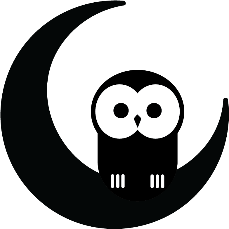 Night Owl Logo, Black And White - Night Owl Clip Art (821x826)