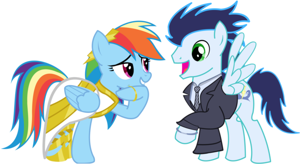 Pony Wedding Commission - Soarin X Rainbow Dash Mlp Gif (600x324)